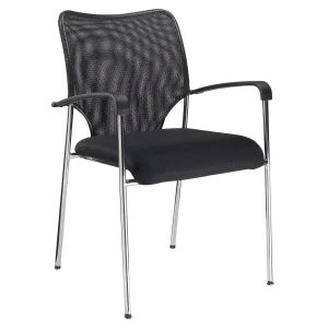 JUST HOME COLLECTION | Silla de Oficina fija con base cromada Negro