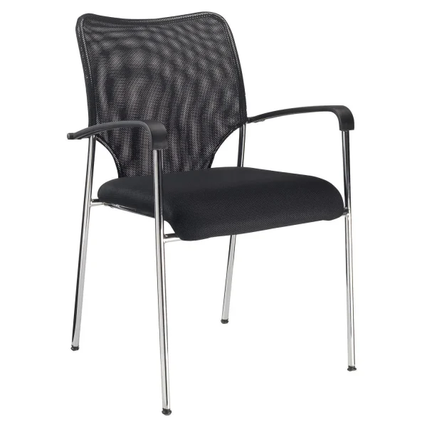 JUST HOME COLLECTION | Silla de Oficina fija con base cromada Negro