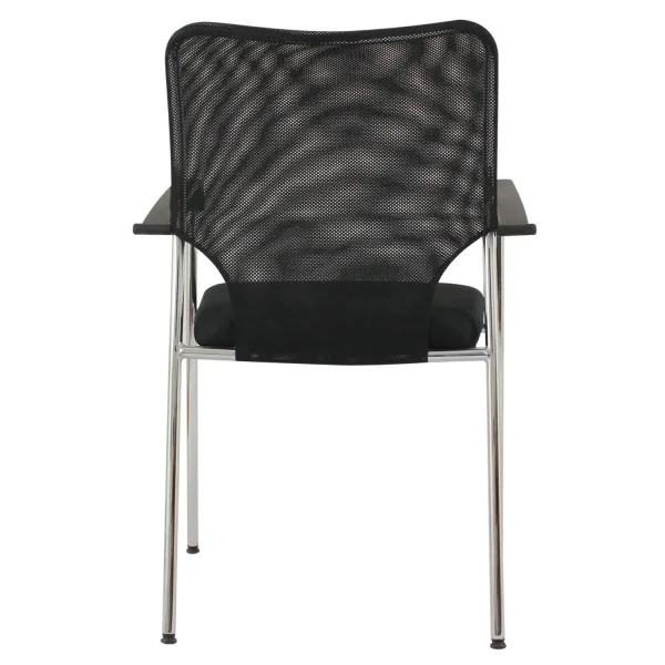 JUST HOME COLLECTION | Silla de Oficina fija con base cromada Negro - Imagen 2