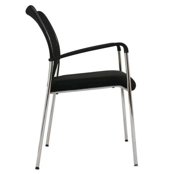 JUST HOME COLLECTION | Silla de Oficina fija con base cromada Negro - Imagen 3