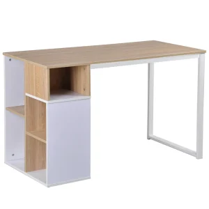 JUST HOME COLLECTION | Escritorio Natural/Blanco Melamina Weeks con Estante